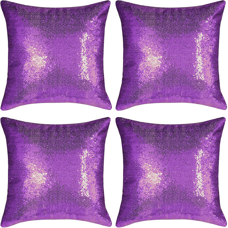 Shiny Sequin Pillowcase - Single-sided gorgeous pillowcase (Purple pair: 45x45cm)