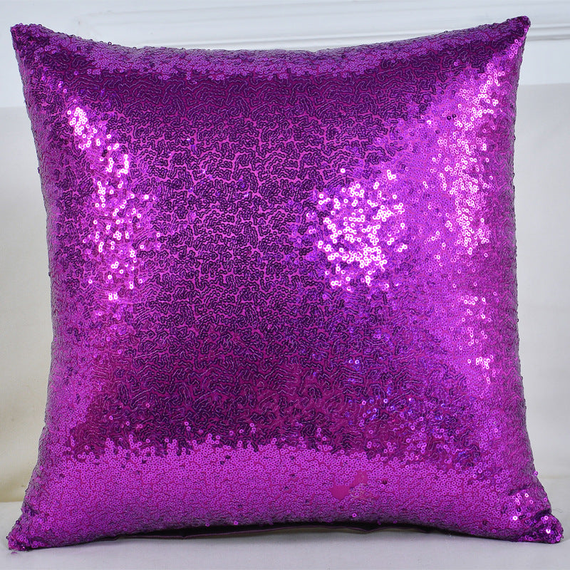 Shiny Sequin Pillowcase - Single-sided gorgeous pillowcase (Purple pair: 40x40cm)