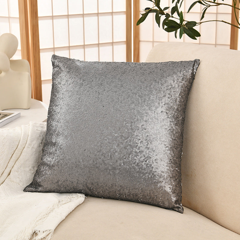 Shiny Sequin Pillowcase - Single-sided gorgeous pillowcase (Gray pair: 40x40cm)