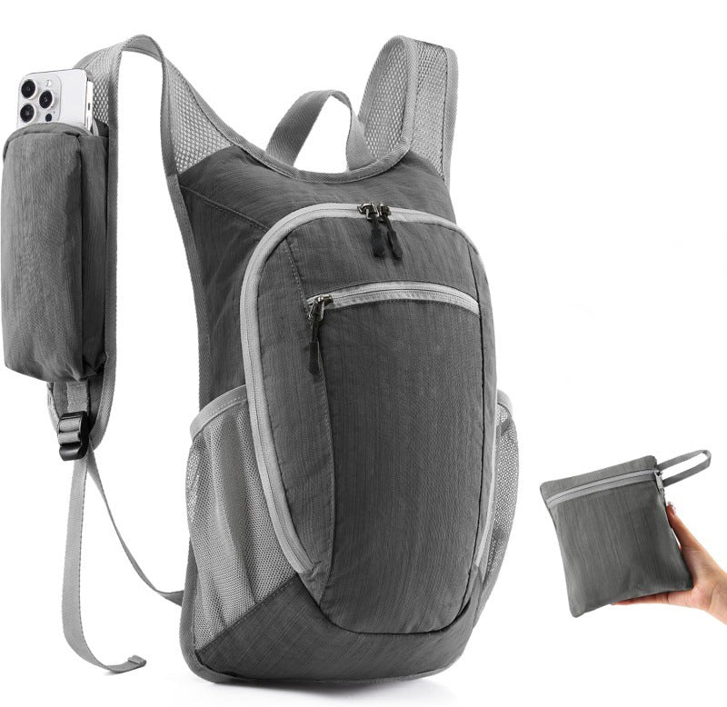 Gray Lightweight Foldable Backpack - Great for Hiking and Travel Backpacks