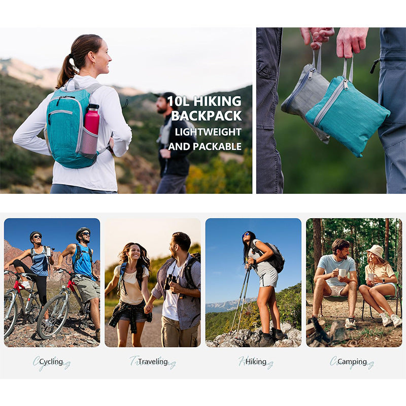 Gray Lightweight Foldable Backpack - Great for Hiking and Travel Backpacks