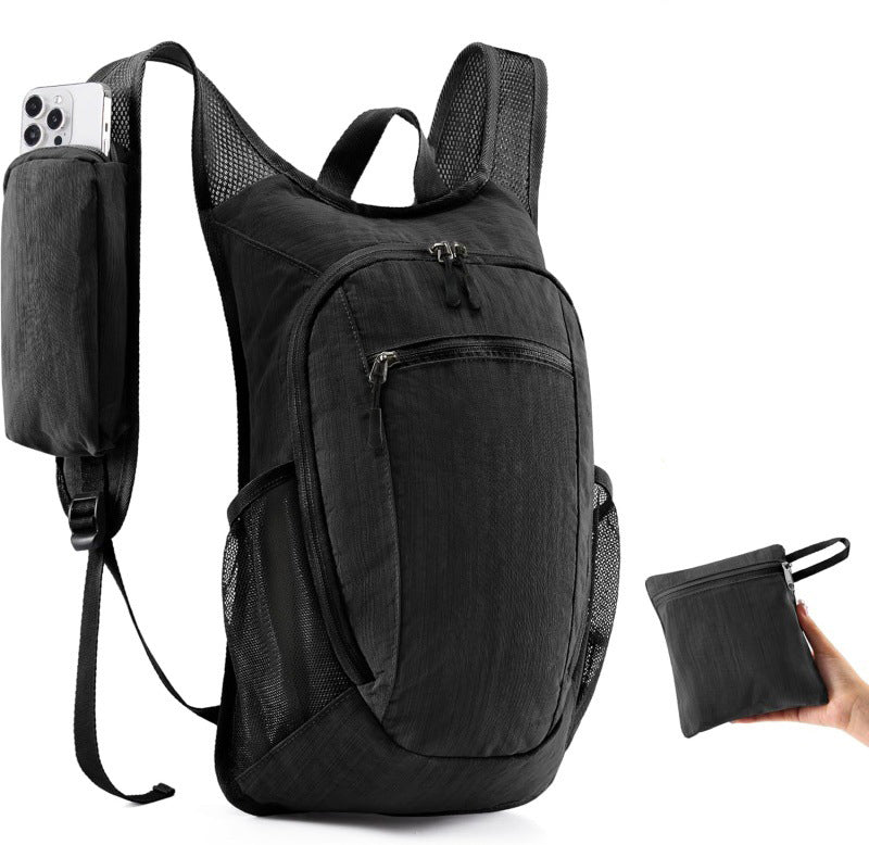 Black Lightweight Foldable Backpack - Great for Hiking and Travel Backpacks