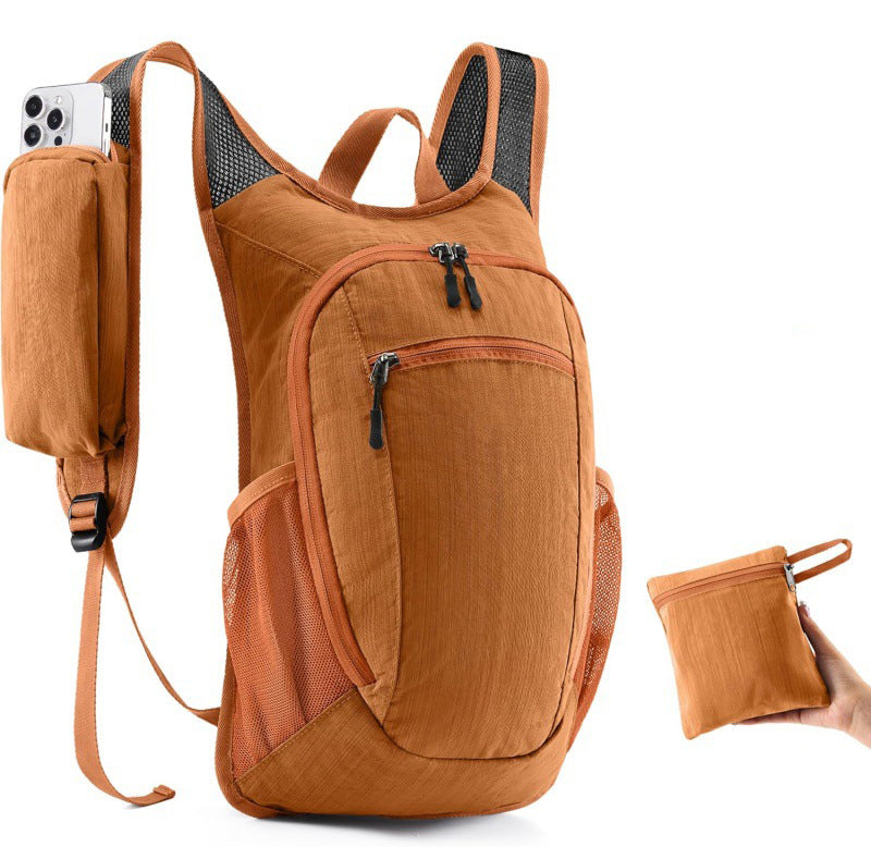 Orange Lightweight Foldable Backpack - Great for Hiking and Travel Backpacks