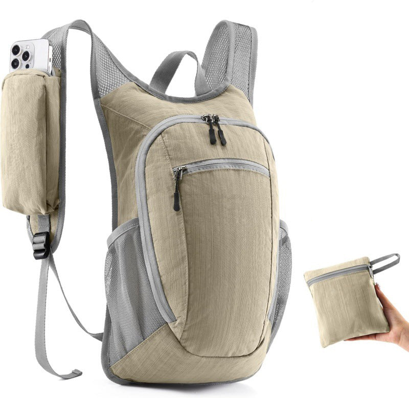 Beige Lightweight Foldable Backpack - Great for Hiking and Travel Backpacks