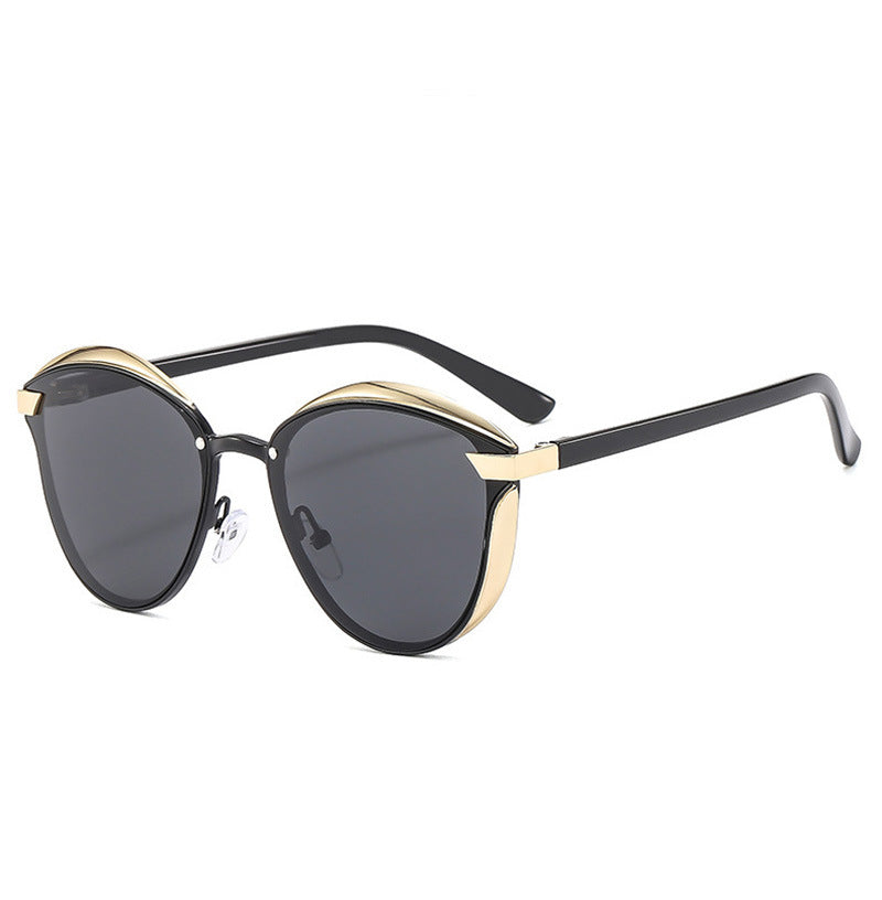 2-pcs Black Elegant Women's Cat Eye Sunglasses - Anti-Glare, Lightweight Frame
