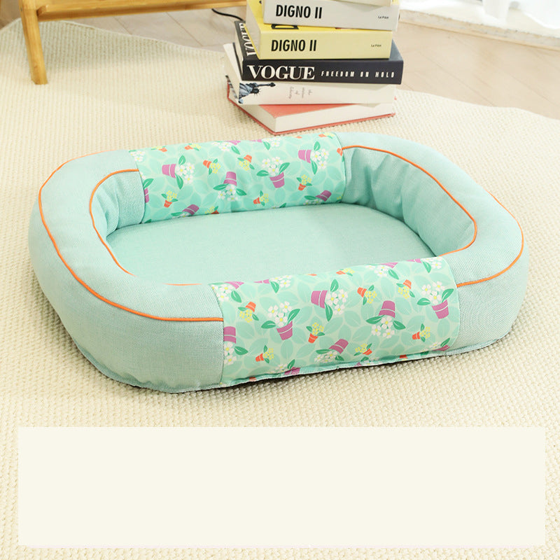 Size S Green Cozy Pet Bed for Small Dogs and Cats - Durable & Chew-Resistant Nest for All Seasons