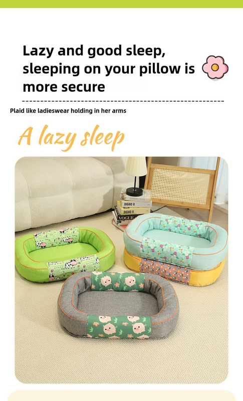 Size M Grey Cozy Pet Bed for Small Dogs and Cats - Durable & Chew-Resistant Nest for All Seasons