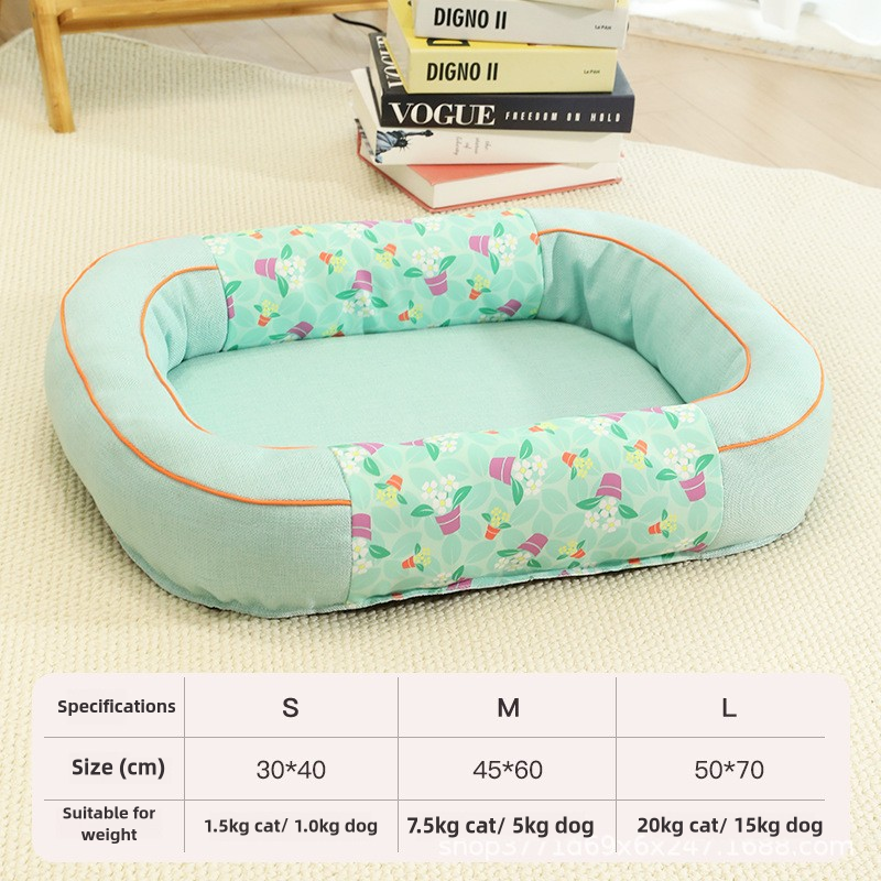 Size M Green Cozy Pet Bed for Small Dogs and Cats - Durable & Chew-Resistant Nest for All Seasons
