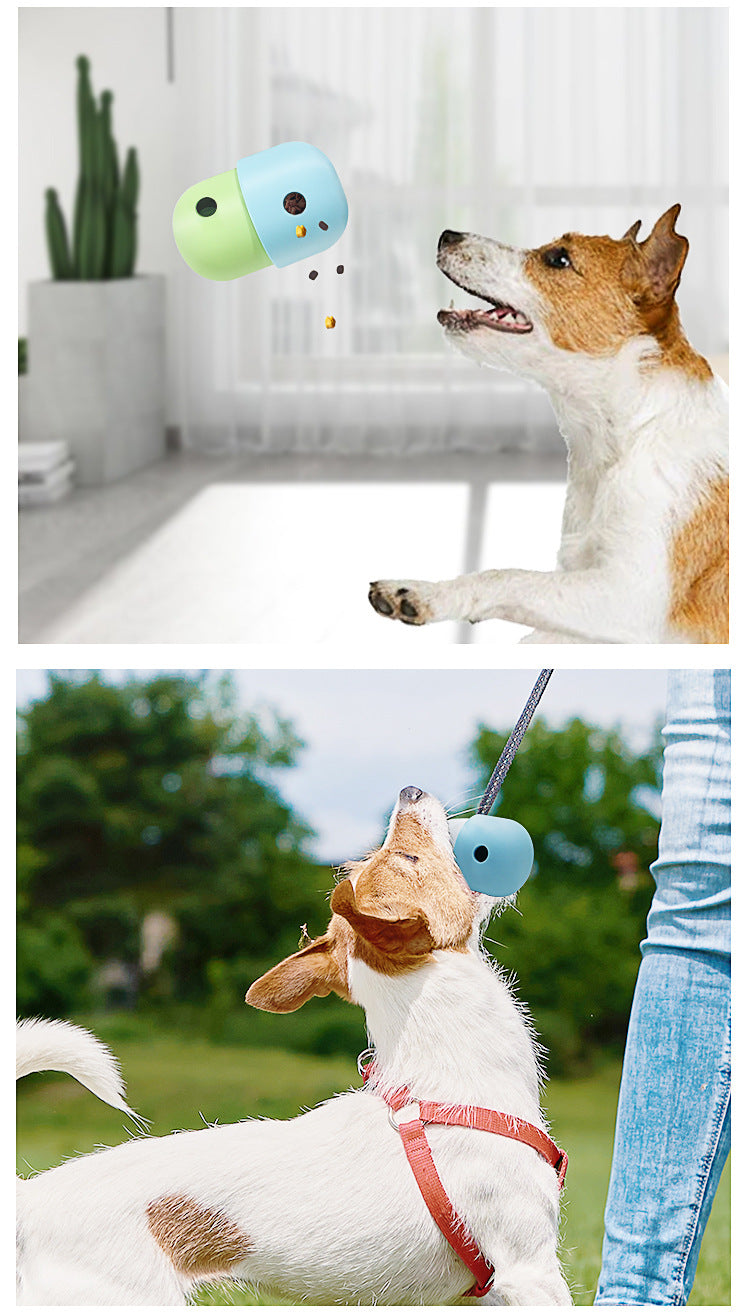2 Pcs White And Green Interactive Pet Treat Dispensing Ball - Food-Grade Silicone Rolling Toy for Dogs with 1.5 cm Leakage Hole