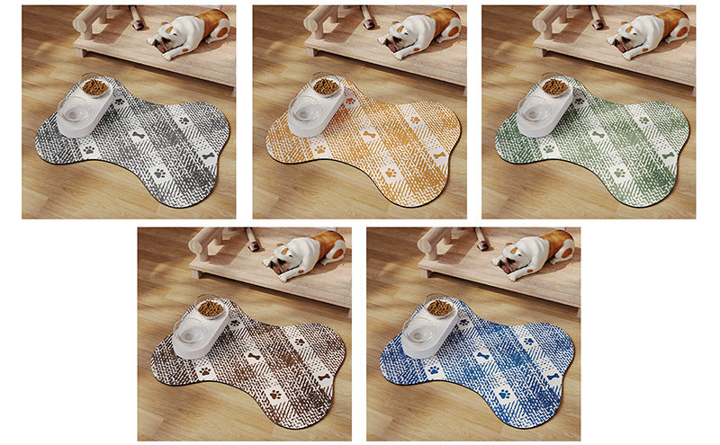 Black And White Pet Feeding Mat 35x50cm - Anti-Slip, Durable Diatom Mud Mat for Dogs and Cats, Easy to Clean