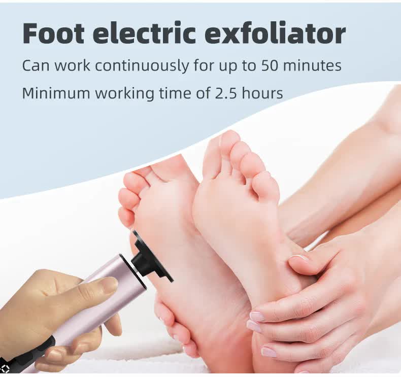 Black Rechargeable Electric Foot File with 9 Speed Settings - Callus Remover for Smooth Feet