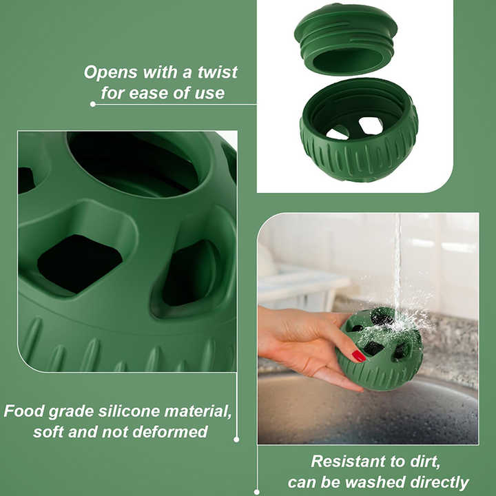 Green Ball and Black Mold Pet Treat Dispensing Ball and Molding Set - Silicone Dog Chew Toy for Teeth Cleaning and Boredom Relief