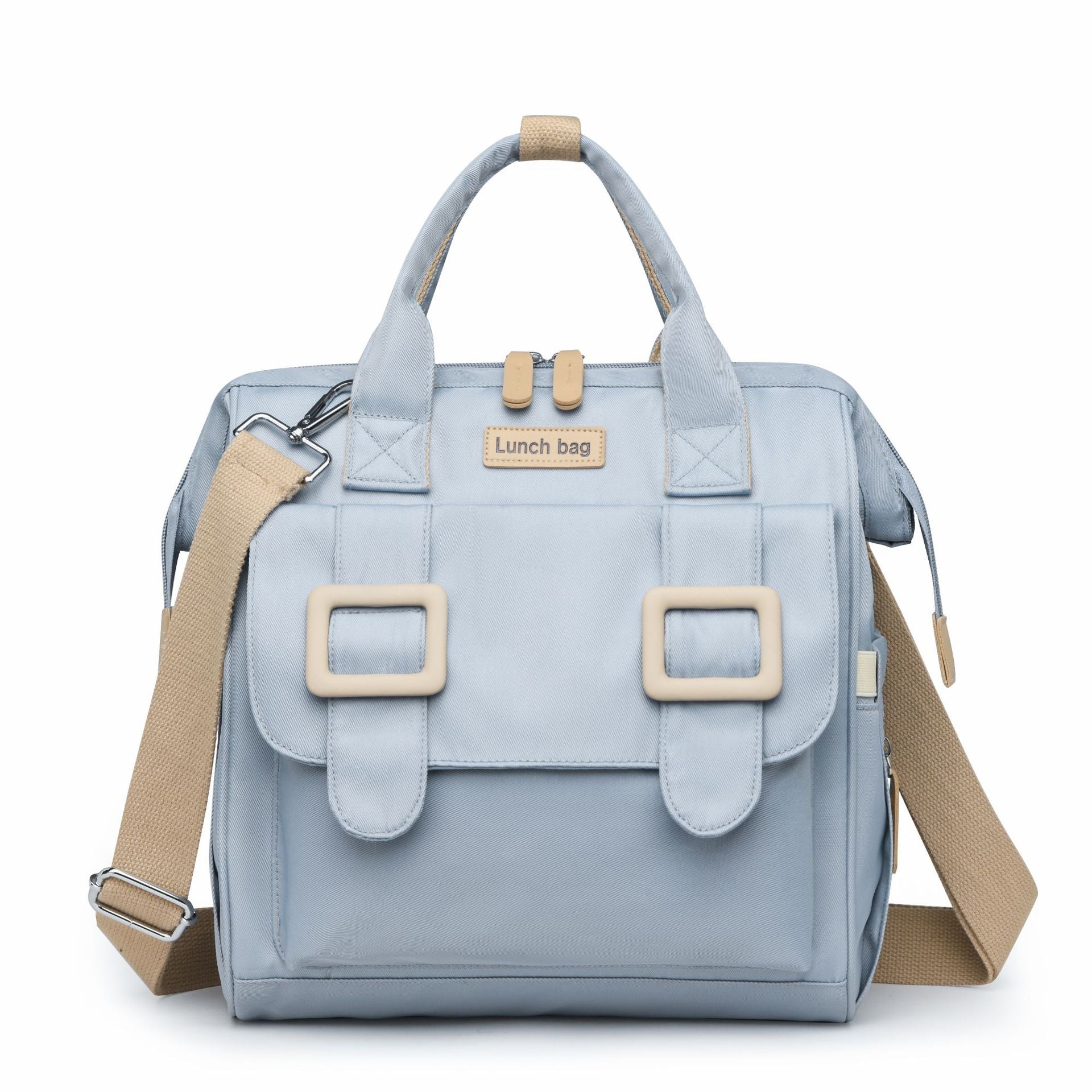 Blue Multifunctional Insulated Lunch Bag for Women - Waterproof, Lightweight, and Stylish for Picnics and Outings