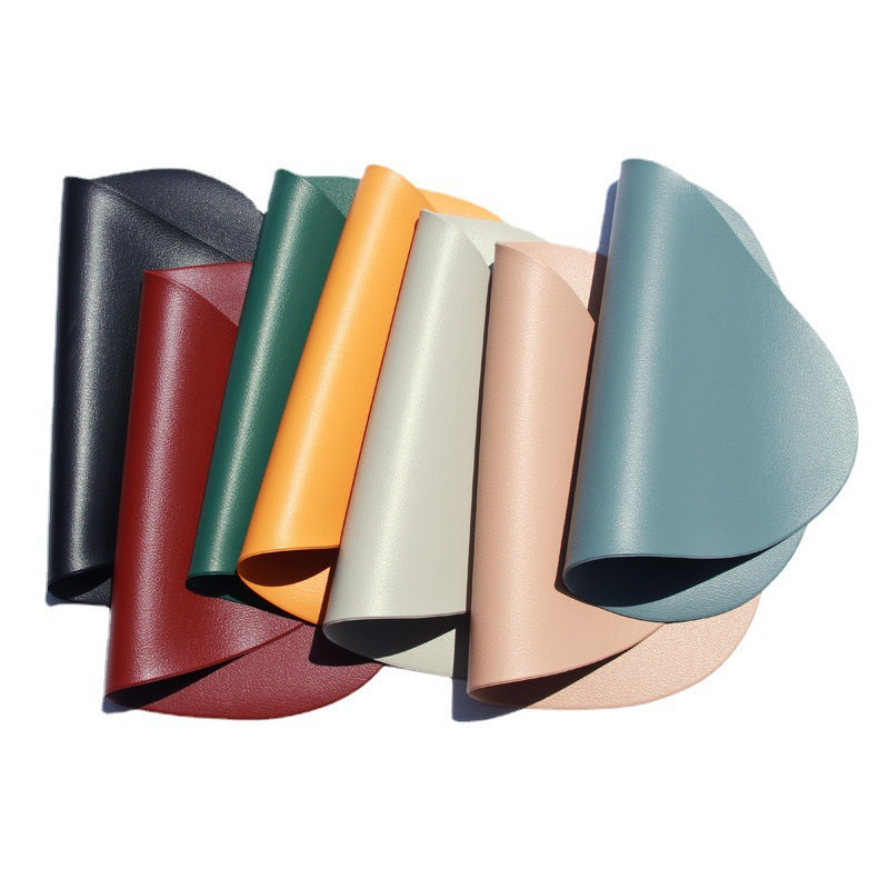 4 Pcs Grey Nordic-Style PVC Leather Placemats Set of 4 - Waterproof, Heat-Resistant, and Oil-Proof Triangular Table Mats