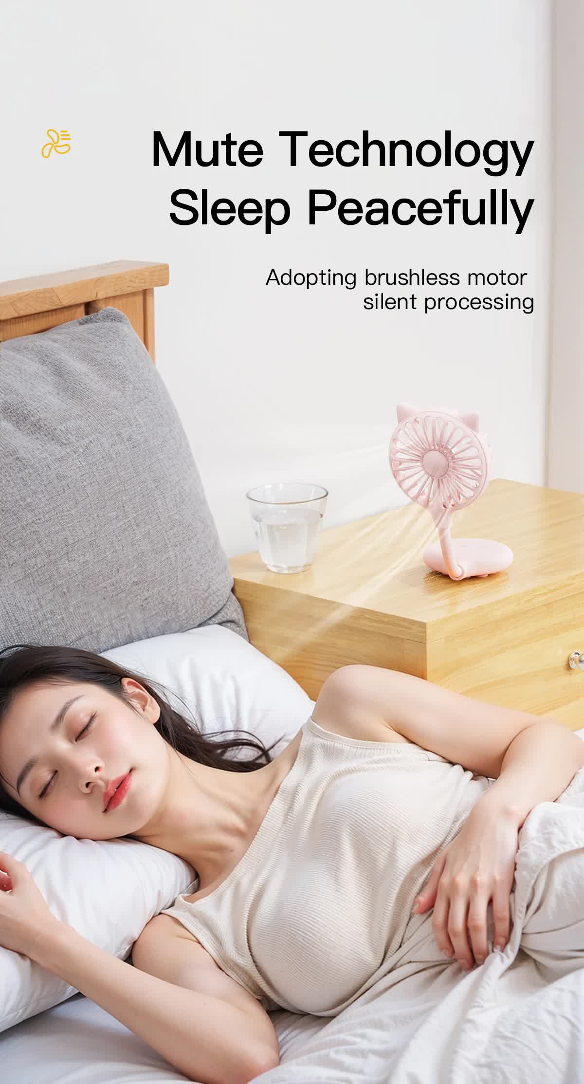 2 Pcs White Portable USB Mini Fan with Suction Cup - 360-Degree Adjustable Foldable Desktop Fan with 3 Speed Settings