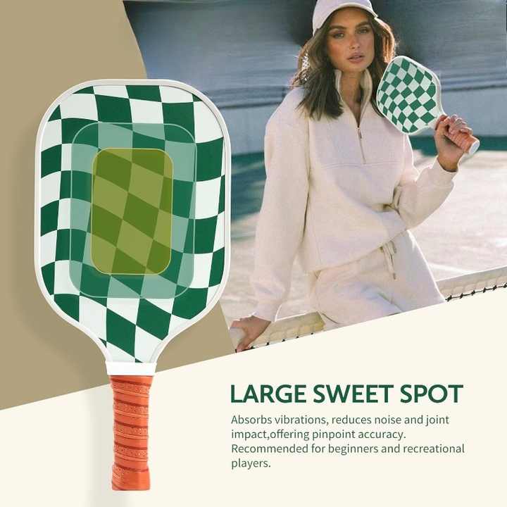 Set 3 White And Green T700 Carbon Fiber Pickleball Paddle Set - 2 Paddles, 4 Balls, and Portable Carry Bag for Adults and Students