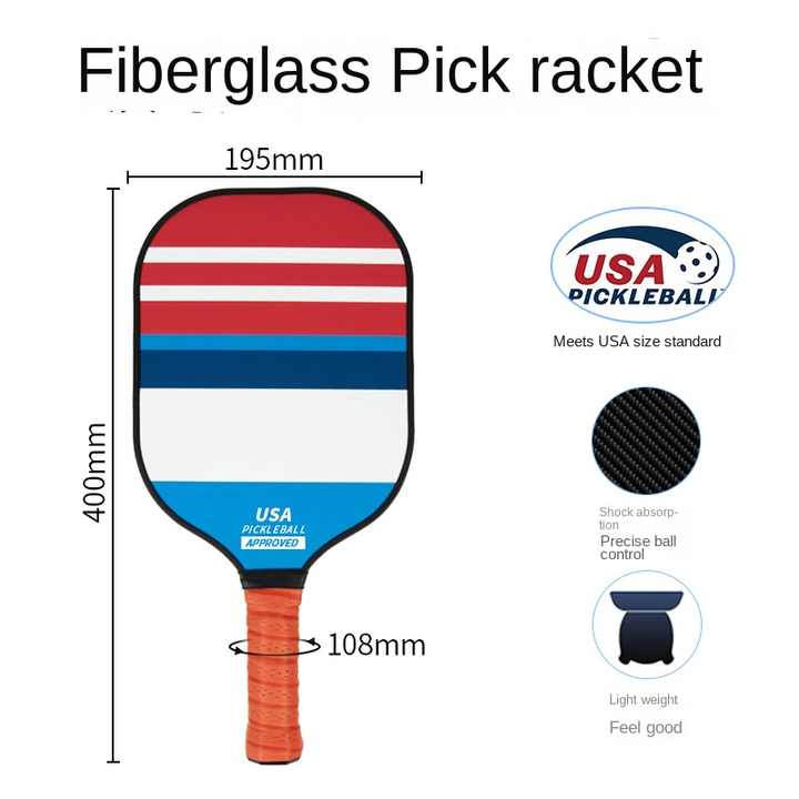 Style 1 Colorful Geometric Patterns Fiberglass Pickleball Paddle Set - 2 Paddles, 4 Balls, and Portable Carry Bag for Outdoor Play