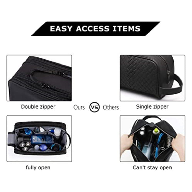 Pink Stylish Waterproof Travel Toiletry Bag Organizer - Large Capacity Shaving Kit & Makeup Case(Makeup is a prop for shooting and is not included)
