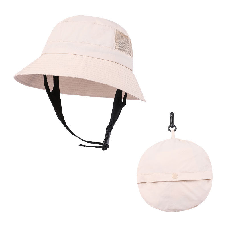 Light Pink UV50+ Sun Protection Bucket Hat - Waterproof, Quick-Dry, Foldable Outdoor Fishing Hat for Men and Women