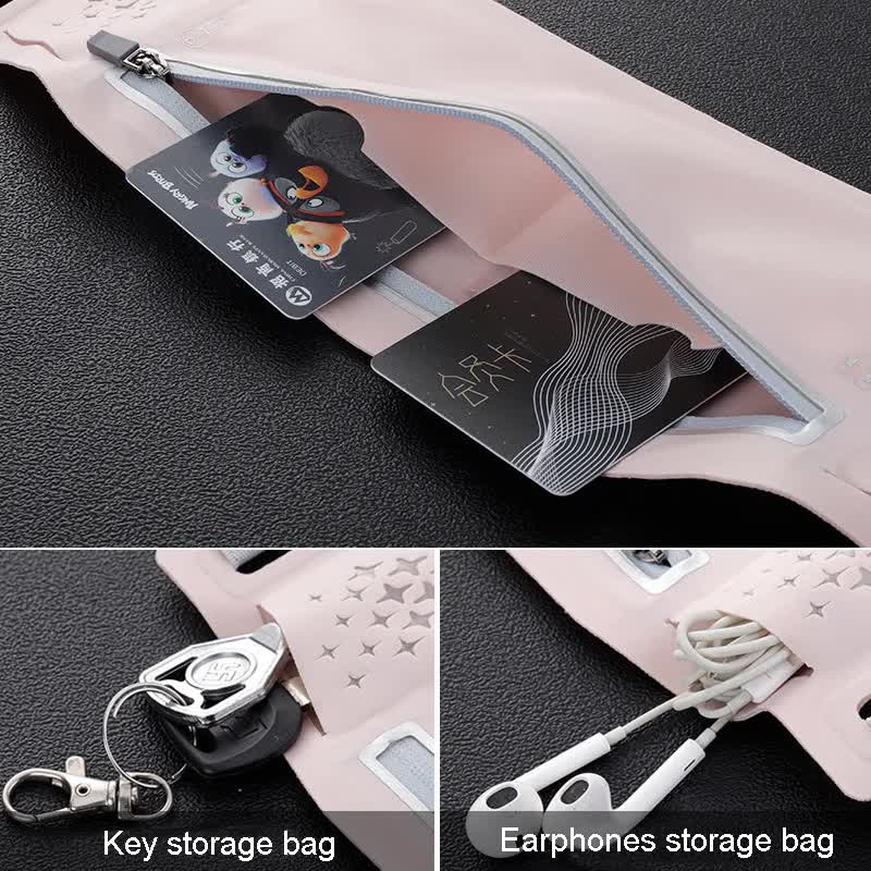 2 Pcs Pink Lightweight Women's Running Waist Bag - Splash-Proof Fitness Belt with Stretchable Phone Storage