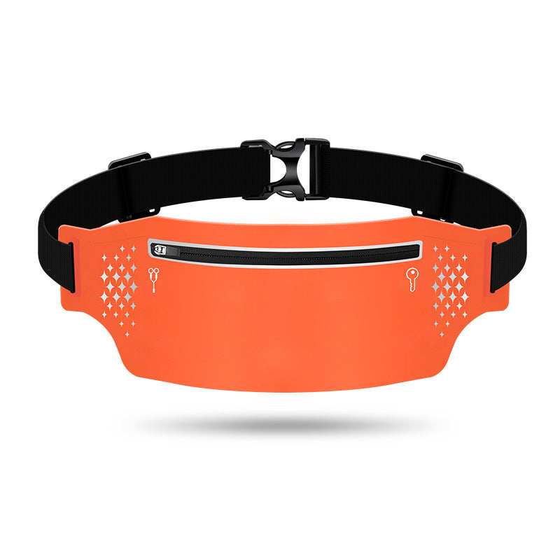 2 Pcs Orange Lightweight Women's Running Waist Bag - Splash-Proof Fitness Belt with Stretchable Phone Storage