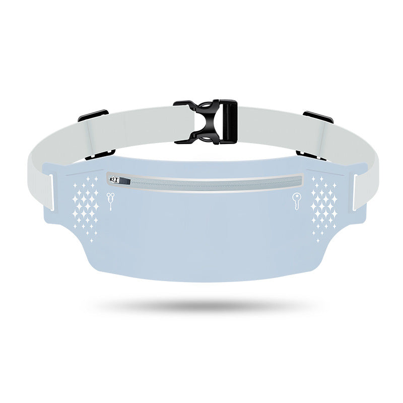 2 Pcs Light Blue Lightweight Women's Running Waist Bag - Splash-Proof Fitness Belt with Stretchable Phone Storage