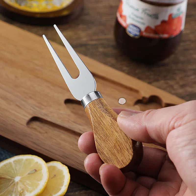 Brown And Silver Premium Acacia Wood Cheese Board Set | Charcuterie Platter with 3 Stainless Steel Knives