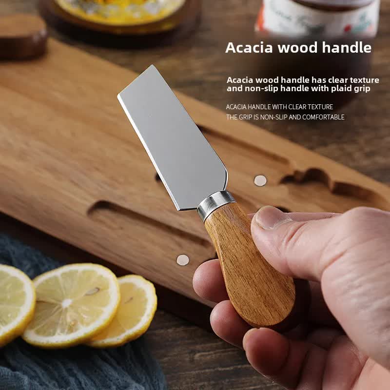 Brown And Gold Premium Acacia Wood Cheese Board Set | Charcuterie Platter with 3 Stainless Steel Knives