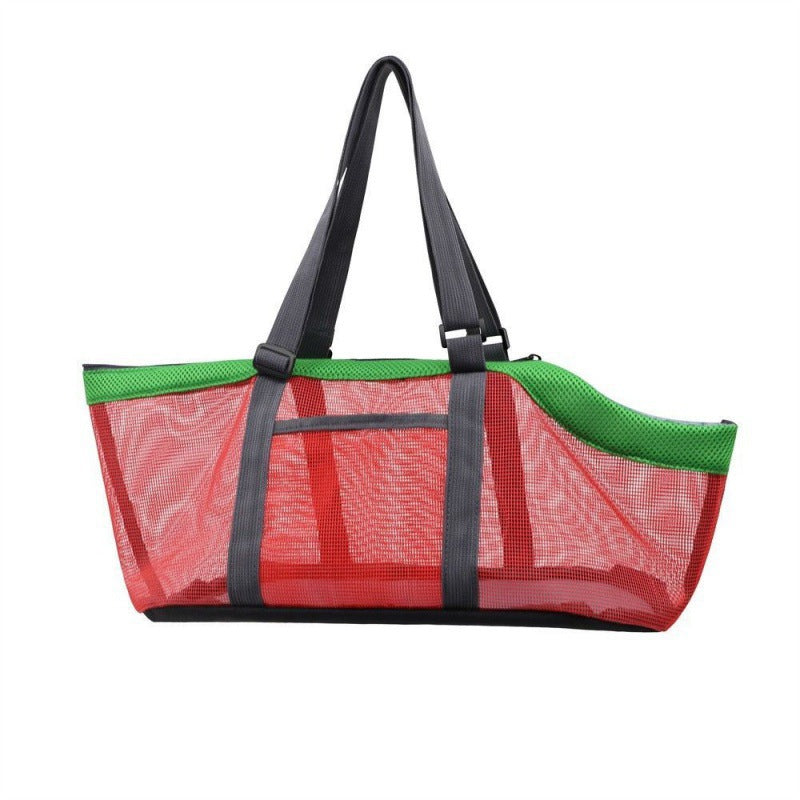 Red And Grey Lightweight Breathable Mesh Pet Carrier Handbag - Portable Travel Tote for Small Dogs & Cats up to 8kg
