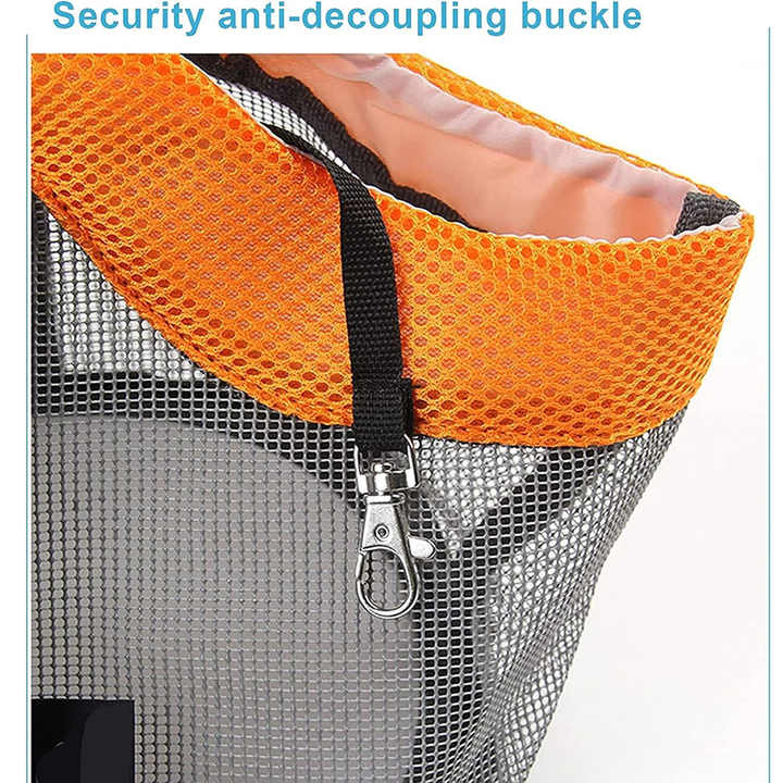 Grey And Red Lightweight Breathable Mesh Pet Carrier Handbag - Portable Travel Tote for Small Dogs & Cats up to 8kg