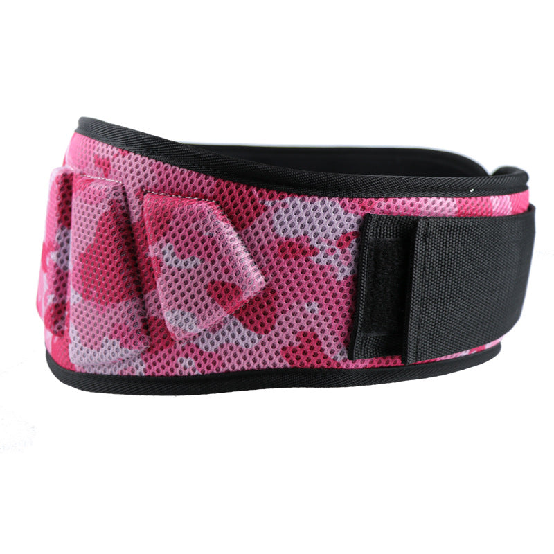Size XL Pink Camouflage Camo Weightlifting Belt - EVA Nylon Gym Belt for Squats, Deadlifts & Lumbar Support