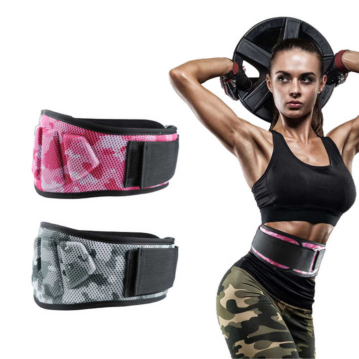 Size XL Pink Camouflage Camo Weightlifting Belt - EVA Nylon Gym Belt for Squats, Deadlifts & Lumbar Support