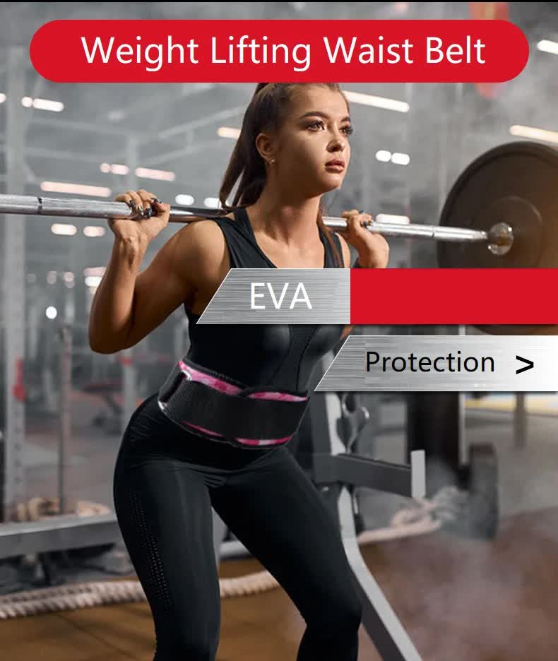 Size XL Pink Camouflage Camo Weightlifting Belt - EVA Nylon Gym Belt for Squats, Deadlifts & Lumbar Support