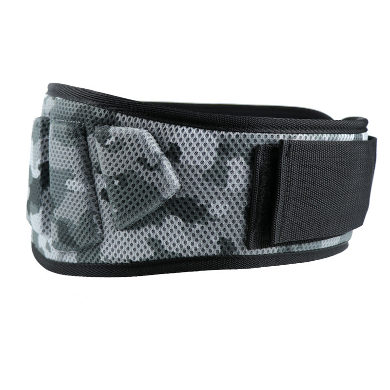 Size S Grey Camouflage Camo Weightlifting Belt - EVA Nylon Gym Belt for Squats, Deadlifts & Lumbar Support