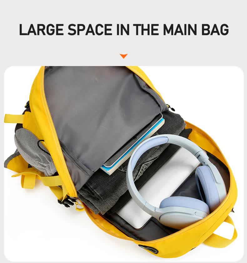 Grey Lightweight 30L Hiking Backpack - Water-Resistant Outdoor Daypack for Trekking & Travel