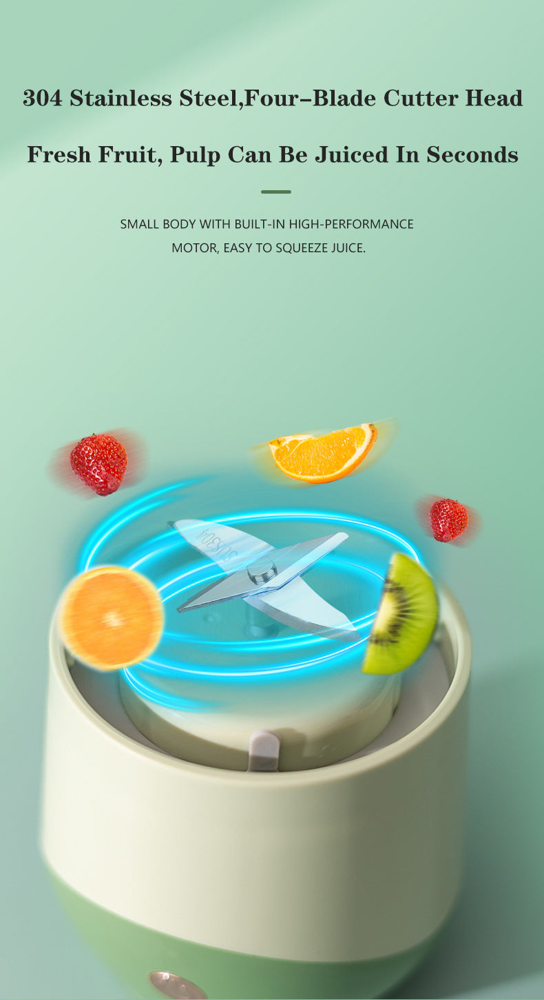 White Portable USB Blender 500ml - Rechargeable Mini Juicer for Smoothies On-the-Go