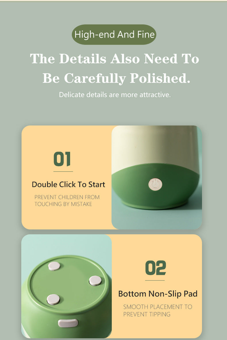 White Portable USB Blender 500ml - Rechargeable Mini Juicer for Smoothies On-the-Go