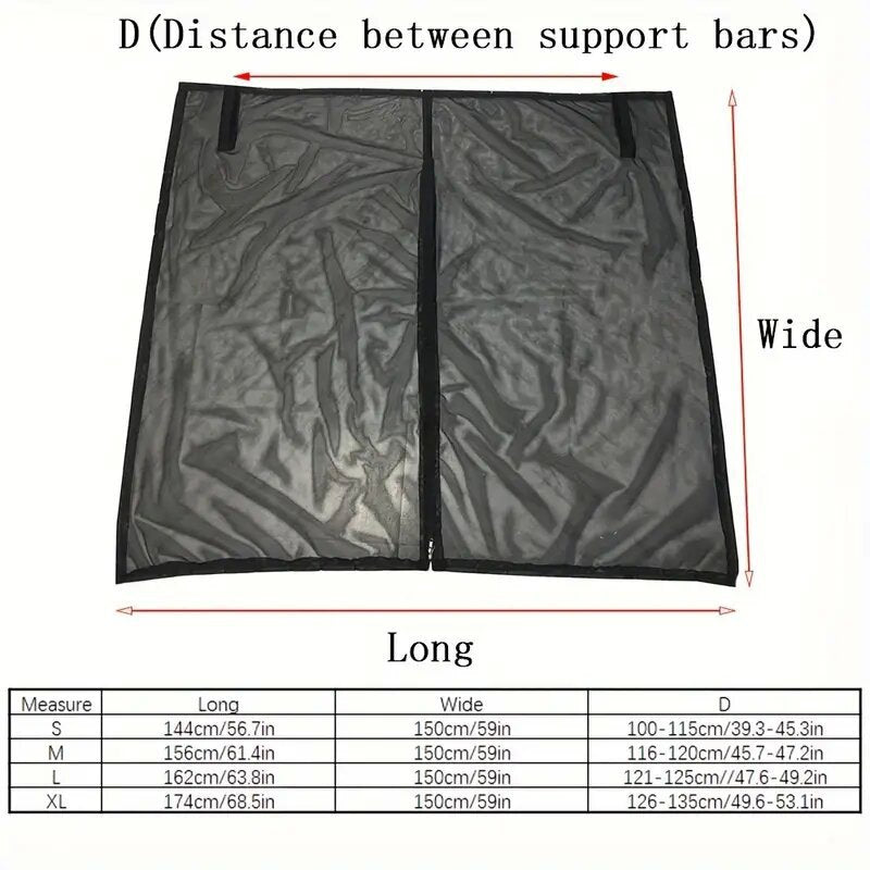 Size M Black Magnetic Car Window Sun Shade Screens & SUV Tailgate Mosquito Net Set - Breathable Bug Protection