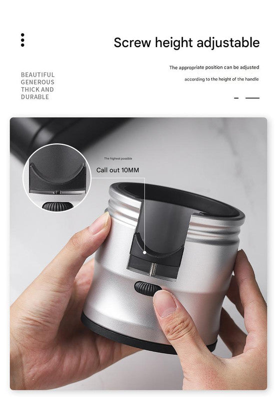 Dark Grey Diamond Professional Aluminum Espresso Tamping Station - Adjustable Portafilter Holder Stand
