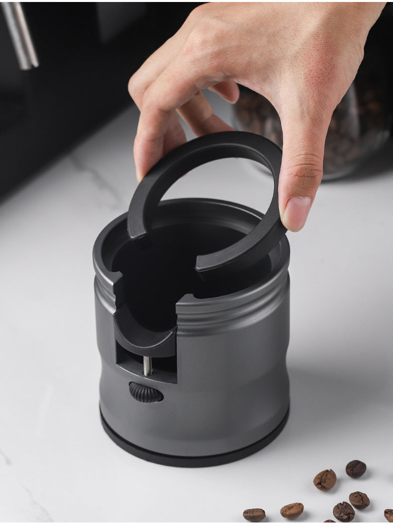 Silver Diamond Professional Aluminum Espresso Tamping Station - Adjustable Portafilter Holder Stand