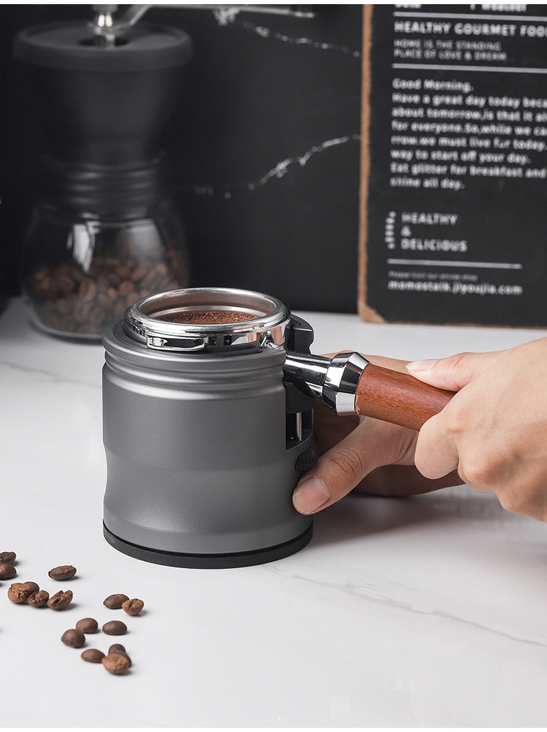 Silver Diamond Professional Aluminum Espresso Tamping Station - Adjustable Portafilter Holder Stand