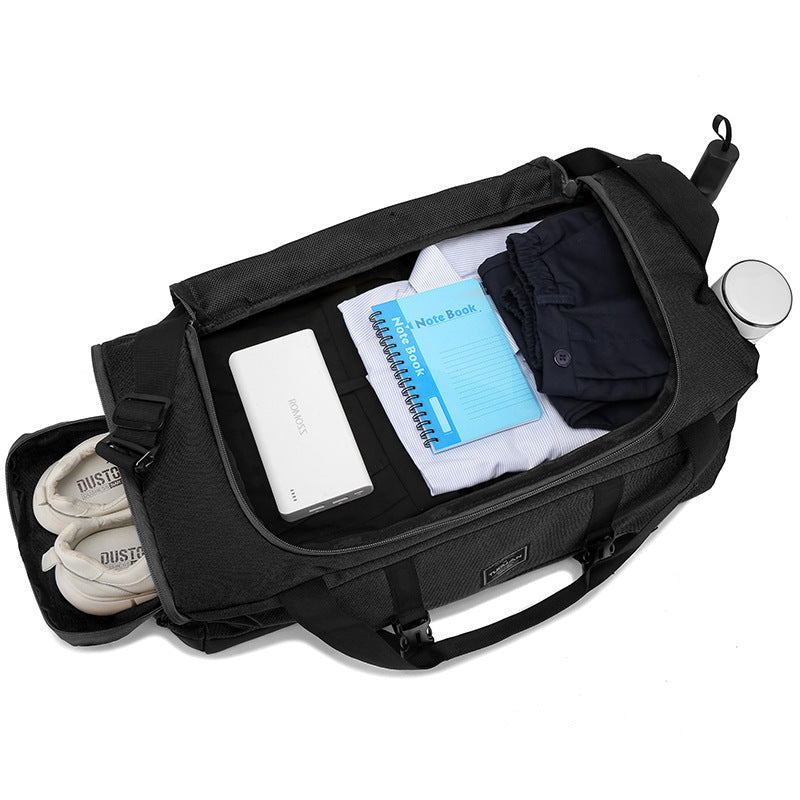 Green Dry Wet Separation Gym Bag - Yoga Fitness Travel Duffel - Shoe Compartment