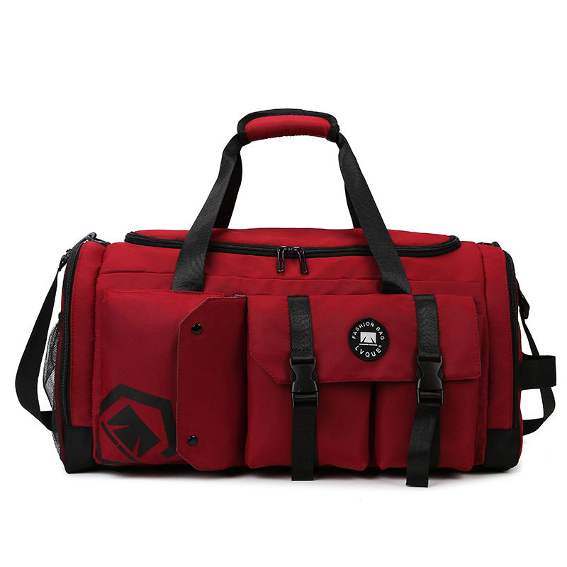 Red Capacity Travel Duffel Bag - Unisex - Multi-Color - 56x29x27cm