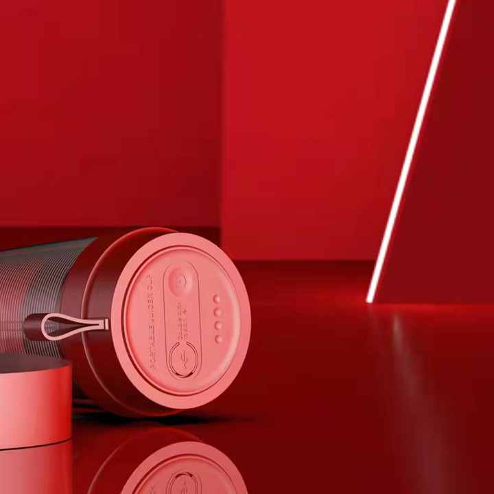 Red Portable Electric Juice Cup - Wireless Mini USB Rechargeable Juicer for Home and Travel