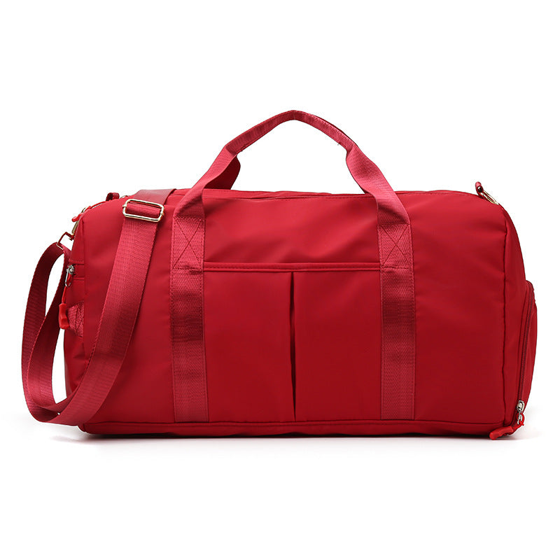 Red Dry Wet Separation Gym Bag - Women's Large Capacity - Training & Travel