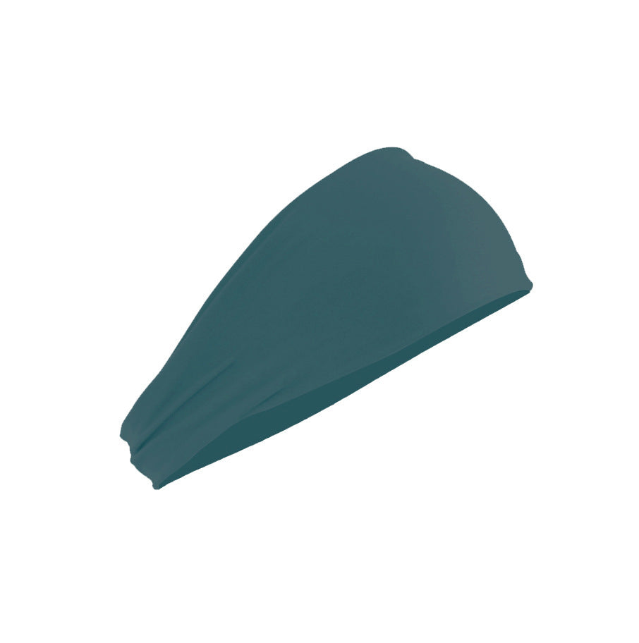 Dark Green 5-Pack Wide Sports Headbands for Women - Non-Slip Yoga Headwraps with Sweat-Wicking Fabric (88% Nylon+12% Spandex)