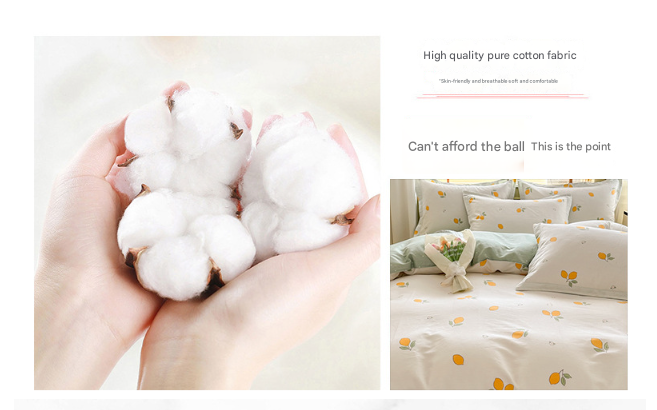 Flowers Pinstripe 100% Cotton Pillowcase Set (Pack of 2) - Breathable Standard Size 48x74cm Pure Cotton Pillow Covers