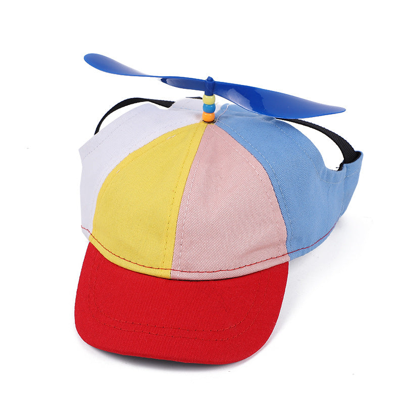 S Red Pet Baseball Cap with Spinning Propeller - Colorful Fun Design - See Details for Sizing
