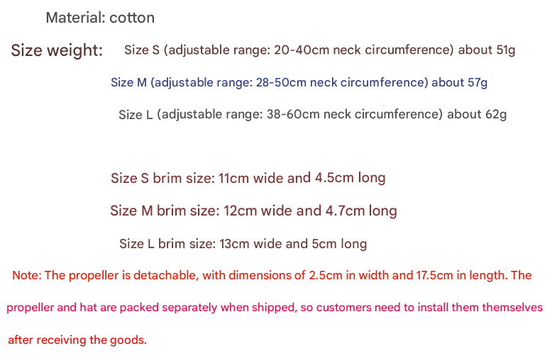 M Orange Pet Baseball Cap with Spinning Propeller - Colorful Fun Design - See Details for Sizing