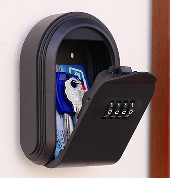 Black 3PCS Wall Mount Plastic Combination Key Lock Box - Secure Key Safe Storage Box